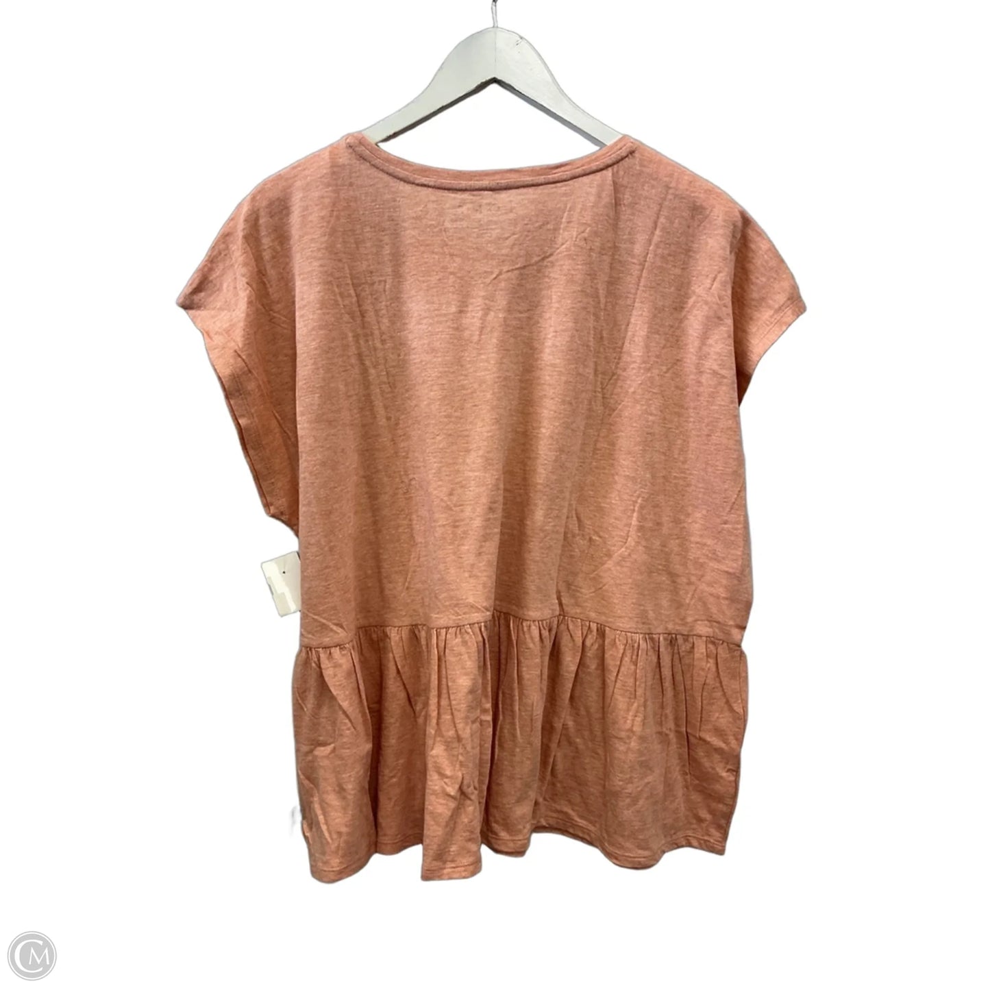 Top Short Sleeve By Loft In Peach, Size: Xl