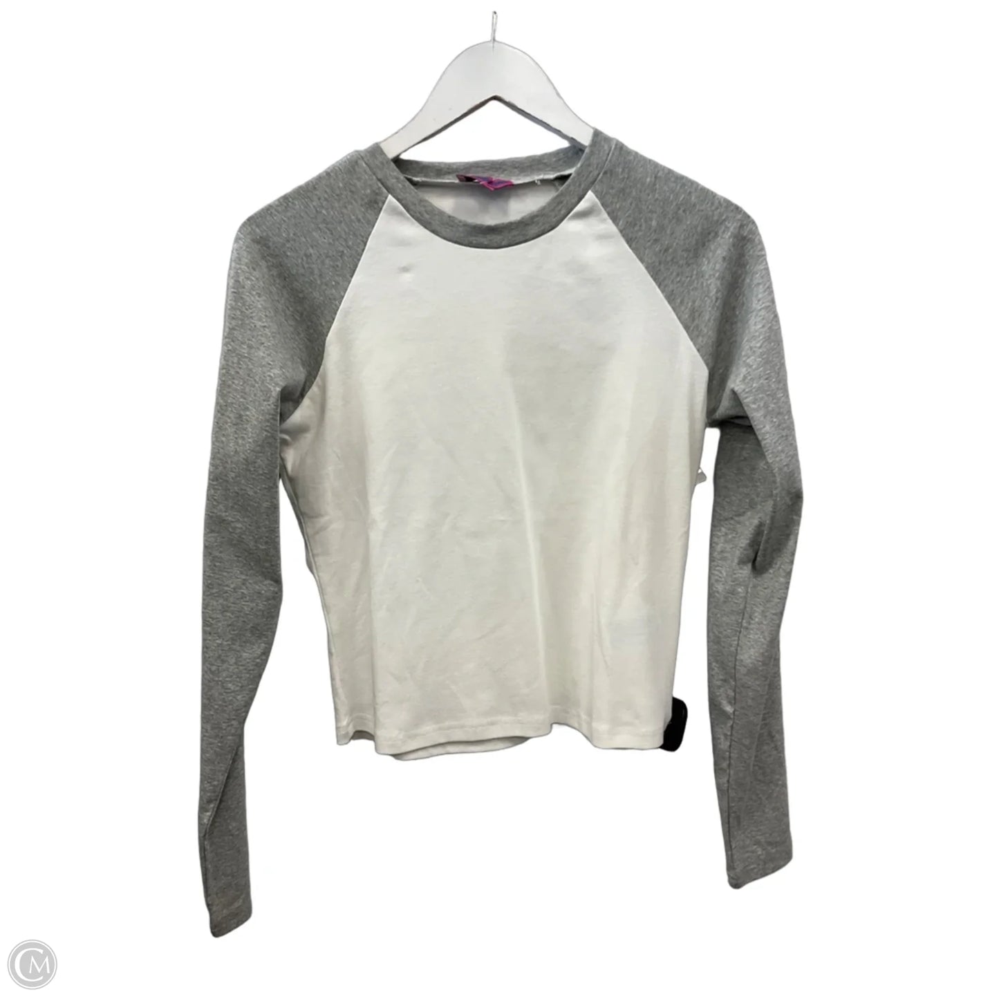 Top Long Sleeve By Edikted In Grey & White, Size: S