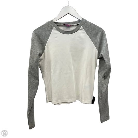 Top Long Sleeve By Edikted In Grey & White, Size: S