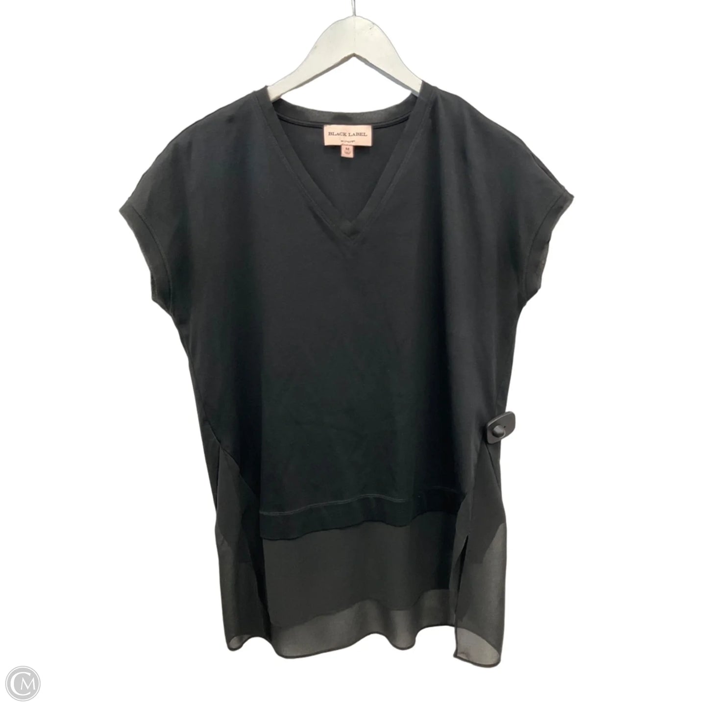 Top Short Sleeve By Black Label In Black, Size: M