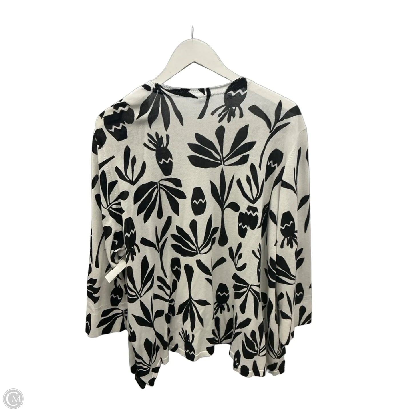 Cardigan By Chicos In Black & White, Size: Xxl