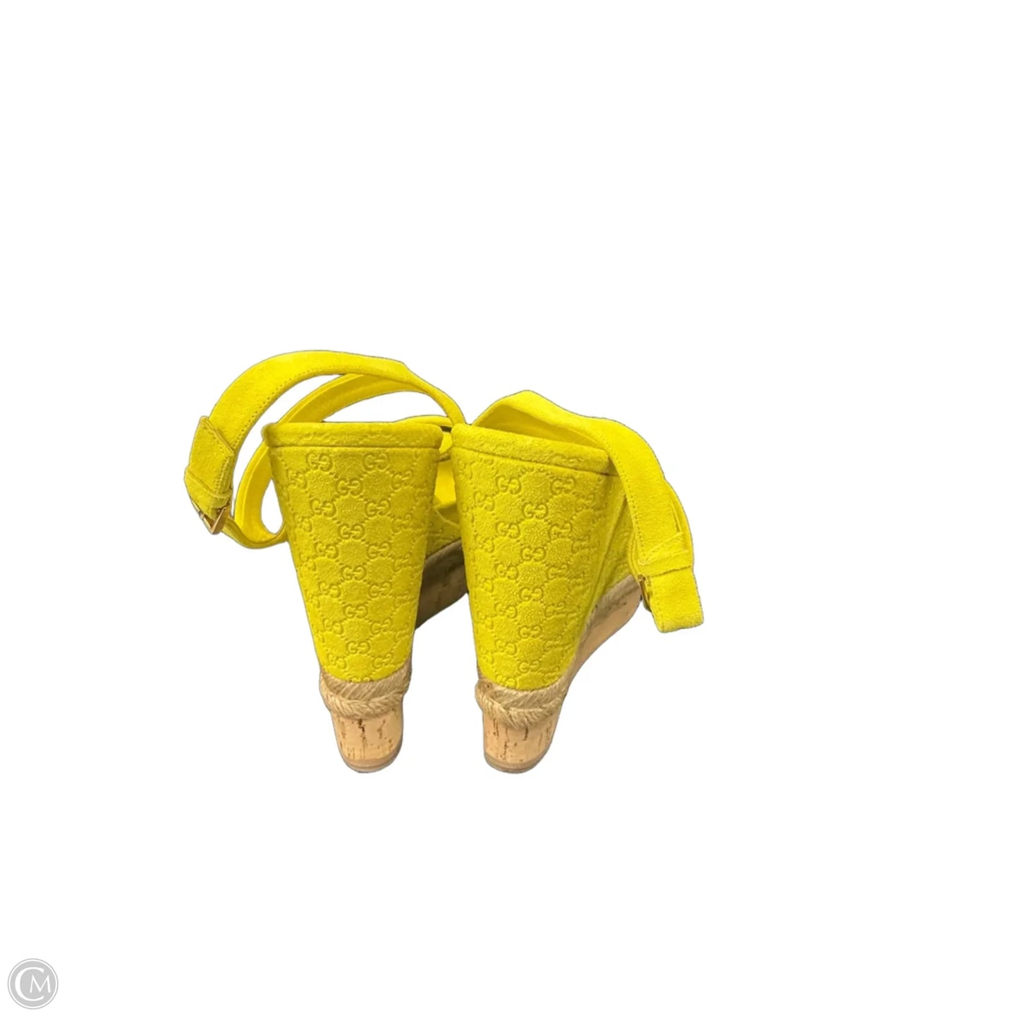 Sandals Luxury Designer By Gucci In Yellow, Size: 9.5