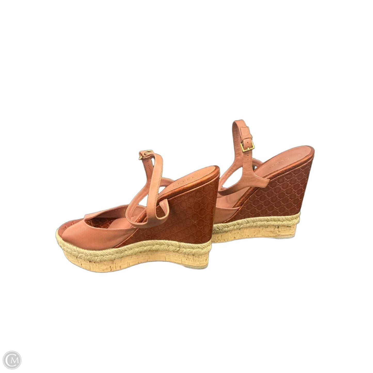 Sandals Luxury Designer By Gucci In Orange, Size: 9.5