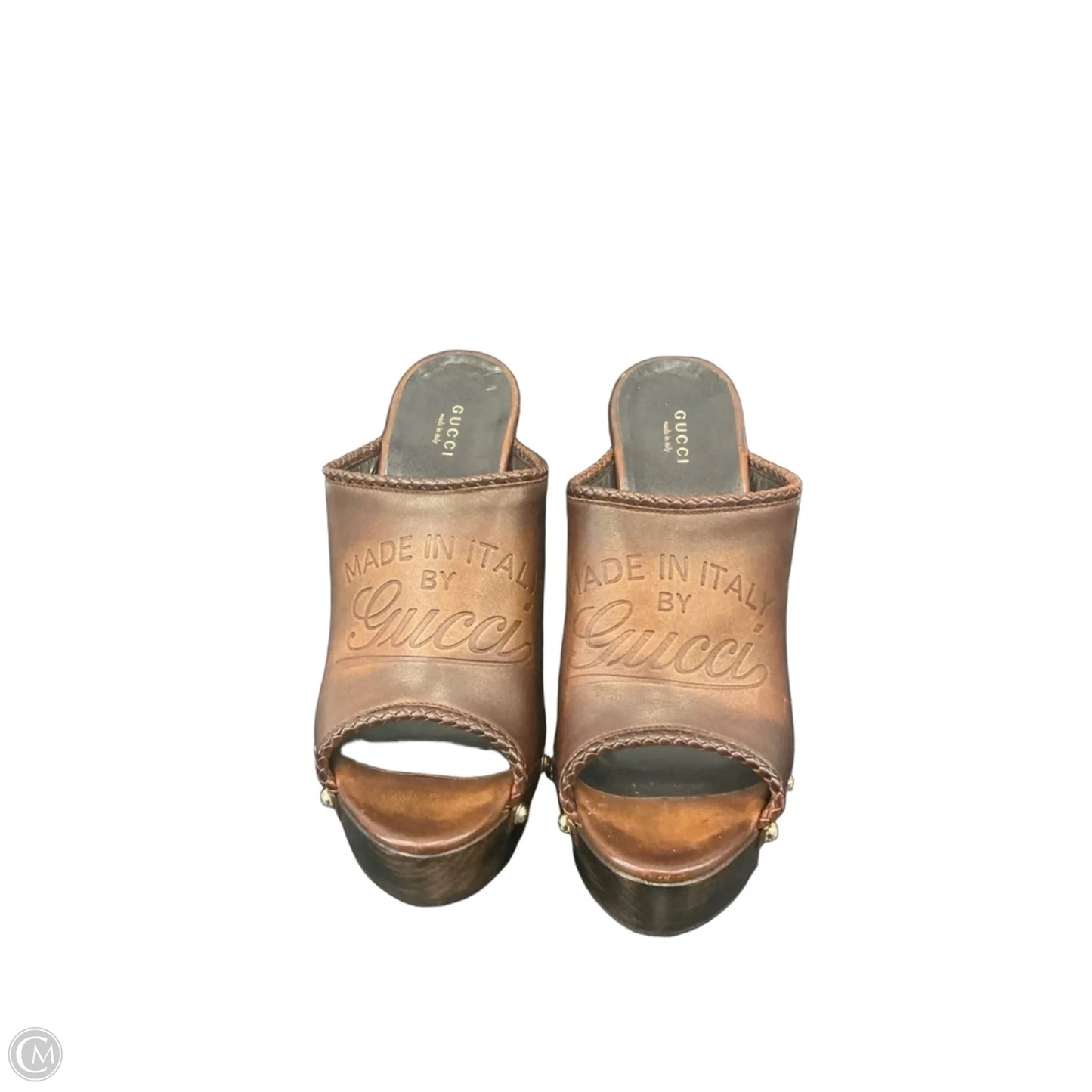 Sandals Luxury Designer By Gucci In Brown, Size: 10