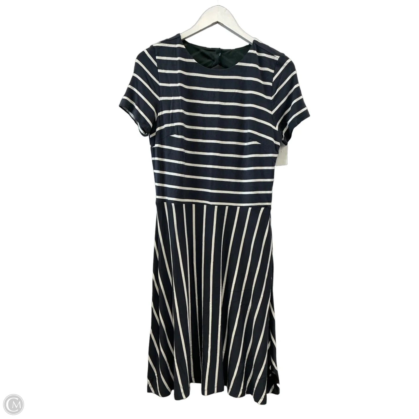 Dress Casual Midi By Loft In Grey & White, Size: S