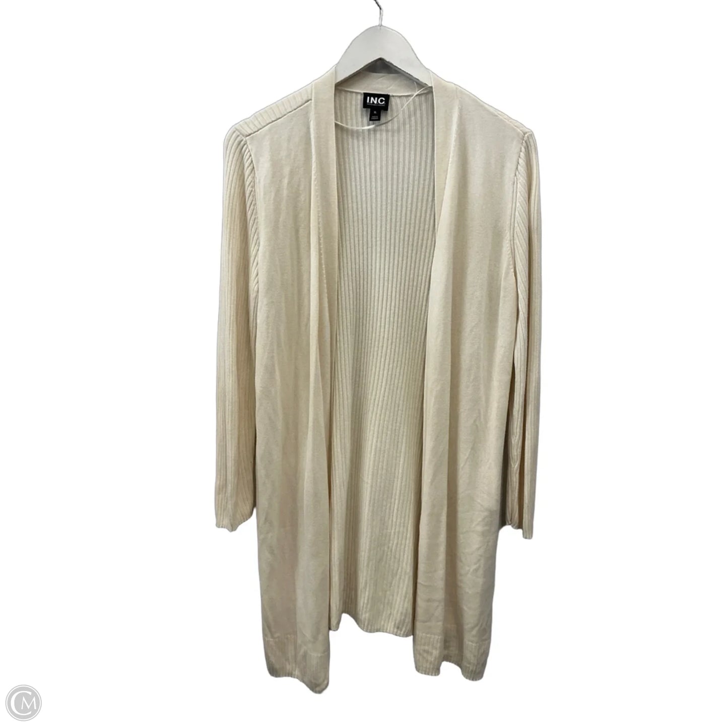 Sweater Cardigan By Inc In Cream, Size: Xl
