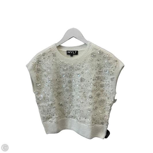 Vest Sweater By Clothes Mentor In White, Size: S