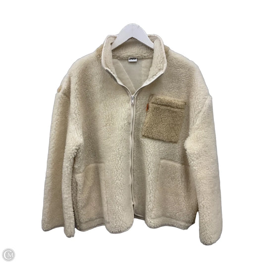 Jacket Fleece By Clothes Mentor In Cream, Size: M