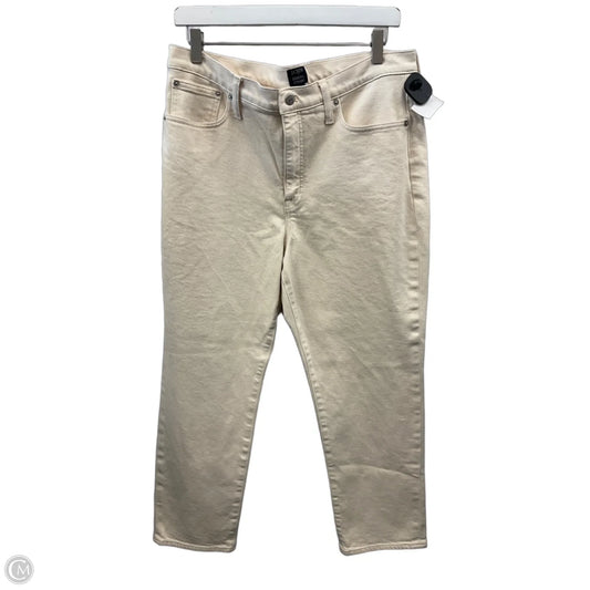 Jeans Straight By J. Crew In Cream Denim, Size: 12
