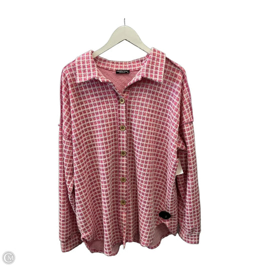 Jacket Shirt By Heimish Usa In Pink, Size: 2x