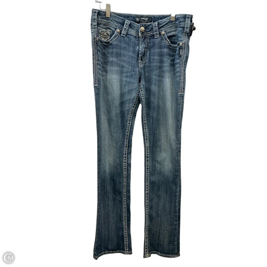 Jeans Boot Cut By Silver In Blue Denim, Size: 8