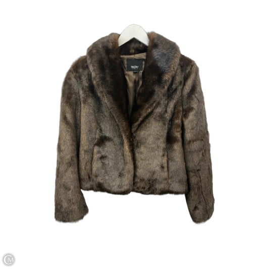 Jacket Faux Fur & Sherpa By Mossimo In Brown, Size: S
