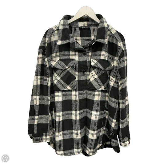 Jacket Shirt By Members Mark In Black & White, Size: Xxl