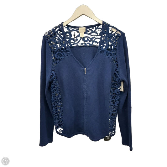 Sweater Cardigan By Chicos In Blue, Size: L