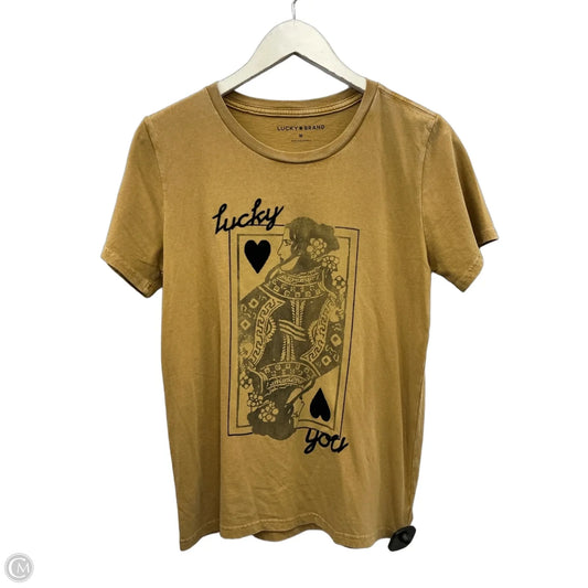Top Short Sleeve By Lucky Brand In Black, Size: M