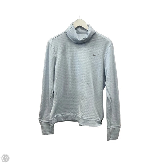 Athletic Top Long Sleeve Collar By Nike Apparel In Blue, Size: L