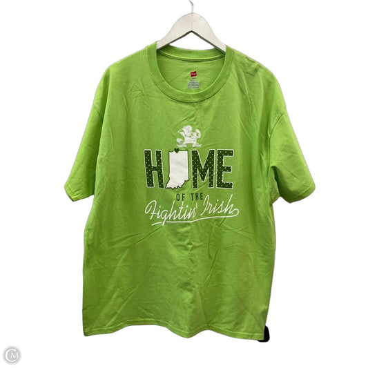 Athletic Top Short Sleeve By Hanes In Green, Size: Xl