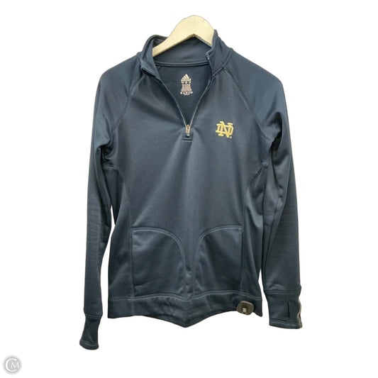 Athletic Top Long Sleeve Collar By Adidas In Navy, Size: S