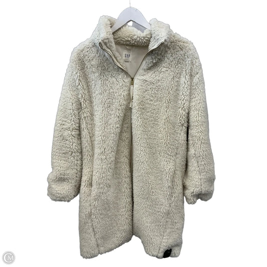 Coat Faux Fur & Sherpa By Gap In Cream, Size: M