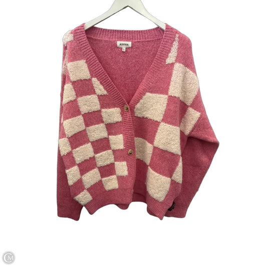Sweater Cardigan By Adora In Pink, Size: S