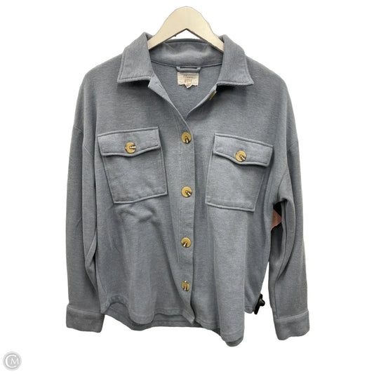 Jacket Shirt By Hippie Rose In Blue, Size: S