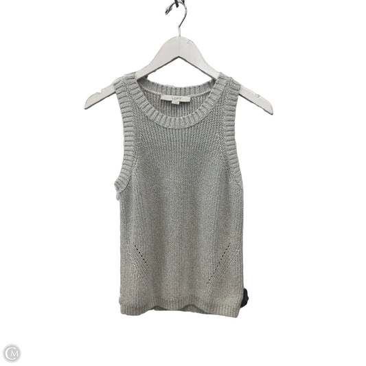 Top Sleeveless By Loft In Silver, Size: M