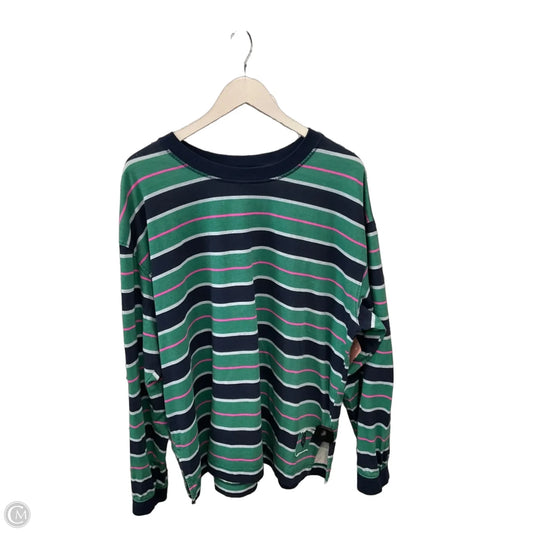 Top Long Sleeve By Free People In Blue & Green, Size: L