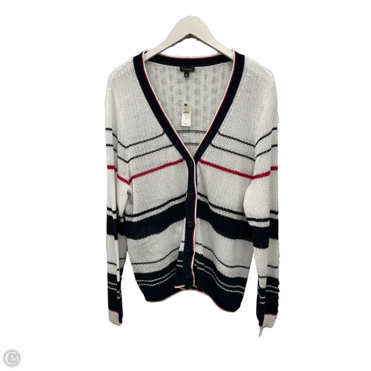 Sweater Cardigan By Talbots In Blue Red & White, Size: Xl