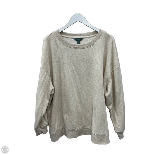Sweatshirt Crewneck By Terra & Sky In Tan, Size: 2x