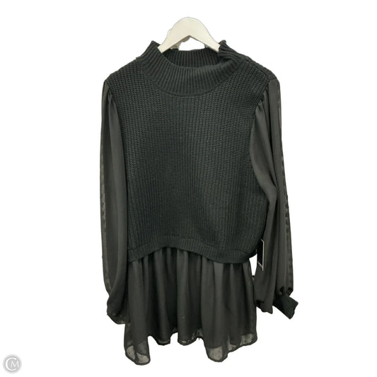 Tunic Long Sleeve By Eloquii In Black, Size: 2x