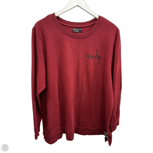 Sweatshirt Crewneck By Lane Bryant In Maroon, Size: 2x