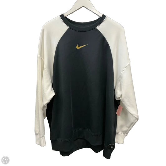 Athletic Sweatshirt Crewneck By Nike Apparel In Black & White, Size: Xxl