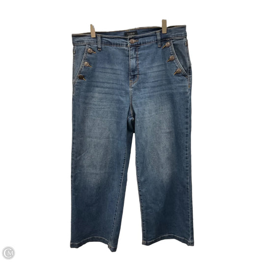 Jeans Wide Leg By Curve Appeal In Blue Denim, Size: 14