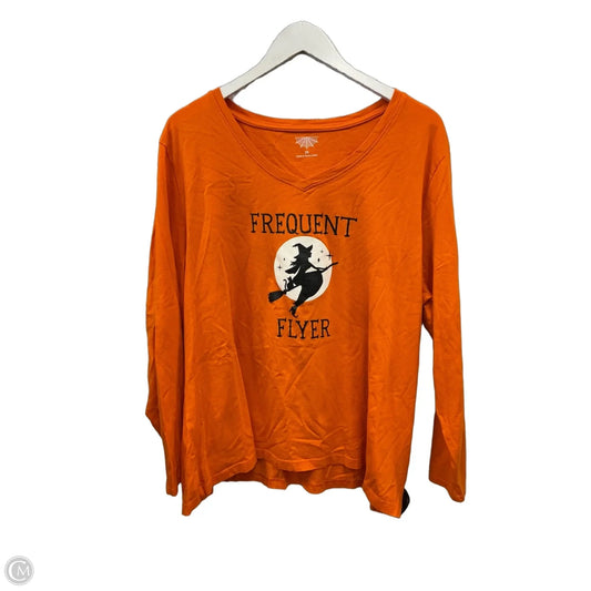Top Long Sleeve By Clothes Mentor In Orange, Size: 2x