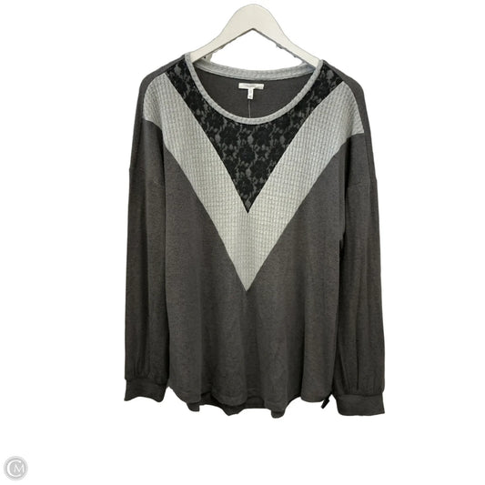 Top Long Sleeve By Maurices In Grey, Size: Xl