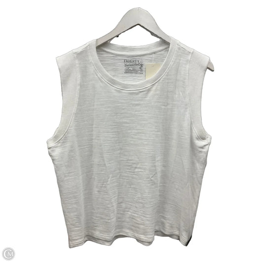 Top Sleeveless By Faherty In White, Size: L