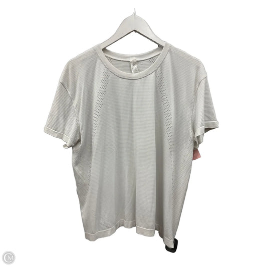Athletic Top Short Sleeve By Lululemon In White, Size: 14