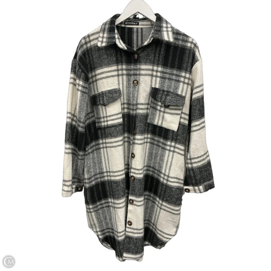 Jacket Shirt By Clothes Mentor In Black & White, Size: L