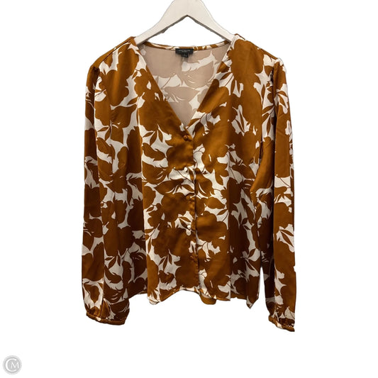 Top Long Sleeve By Ann Taylor In Gold, Size: L