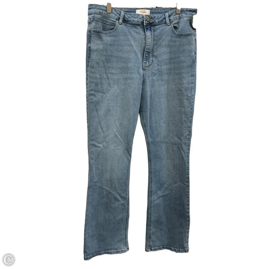 Jeans Wide Leg By Wrangler In Blue Denim, Size: 14