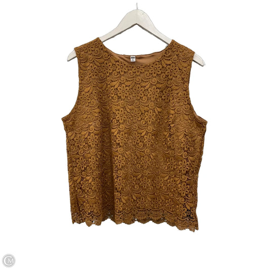 Top Sleeveless By Uniqlo In Brown, Size: Xl