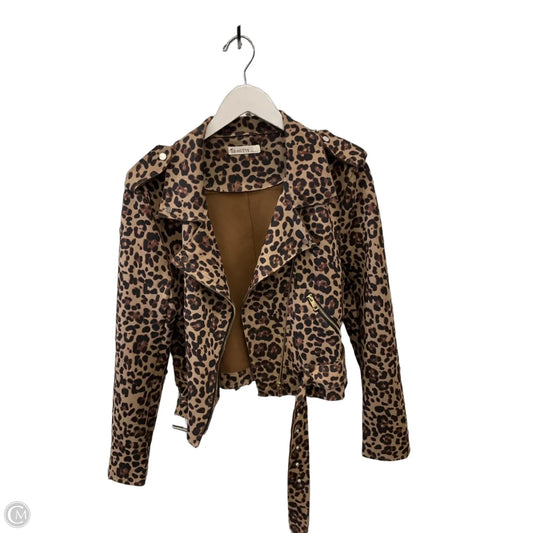 Jacket Moto By Beauty Fashion In Animal Print, Size: L