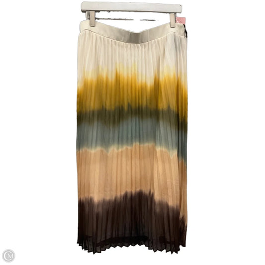 Skirt Midi By Simply Vera In Cream & Green, Size: 12