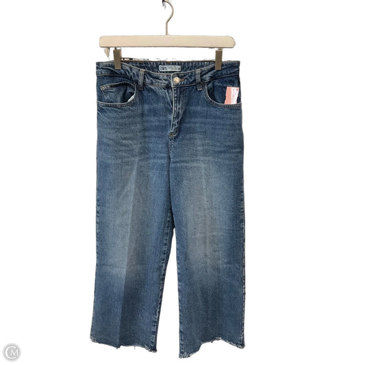 Jeans Wide Leg By Zara In Blue Denim, Size: 6