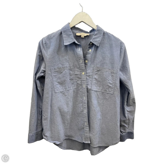 Top Long Sleeve By Loft In Blue, Size: Mp