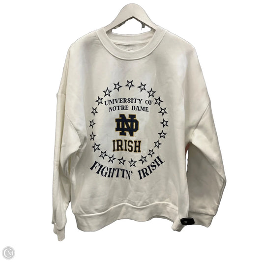 Athletic Sweatshirt Crewneck By Clothes Mentor In White, Size: L