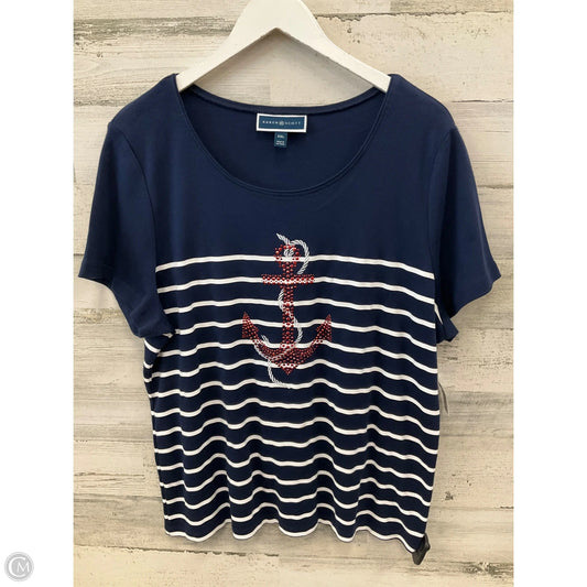 Top Short Sleeve By Karen Scott In Navy, Size: 2x