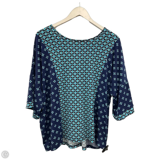 Top 3/4 Sleeve By Chicos In Blue, Size: Xl