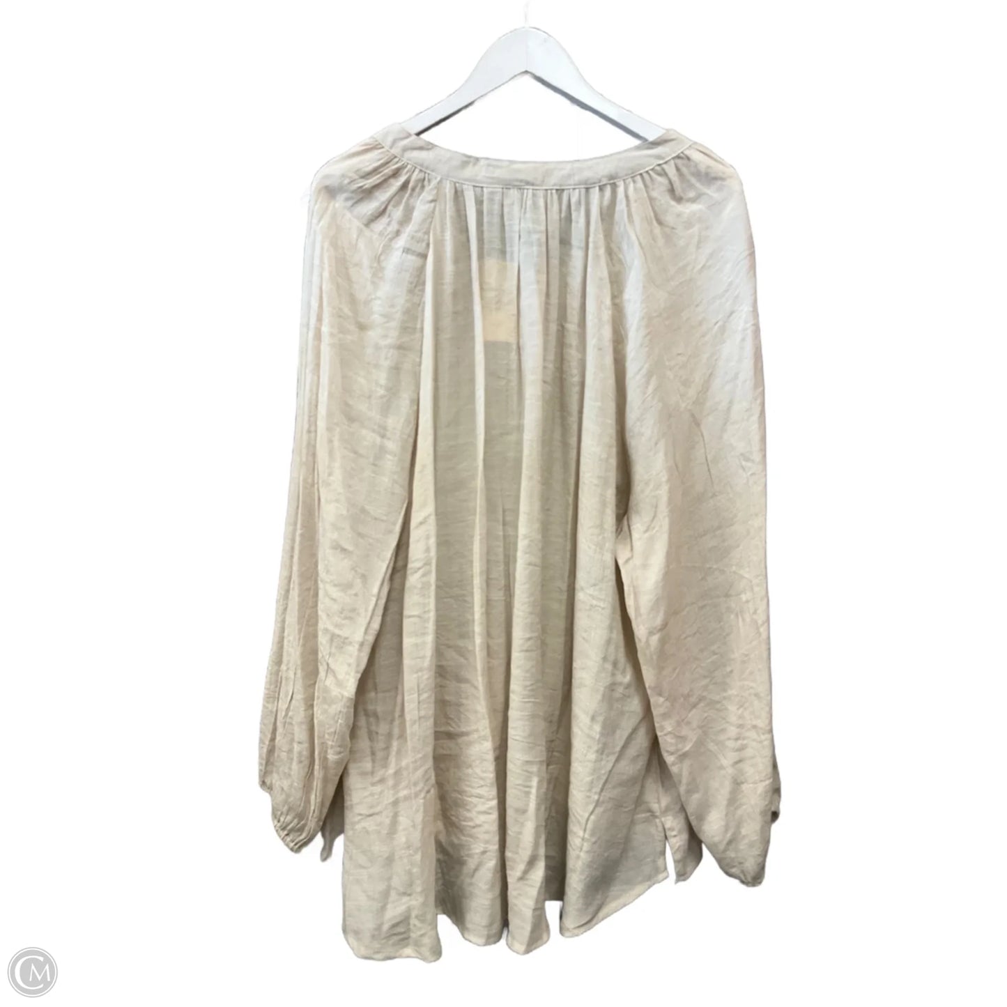 Top Long Sleeve By Per Se In Beige, Size: 2x