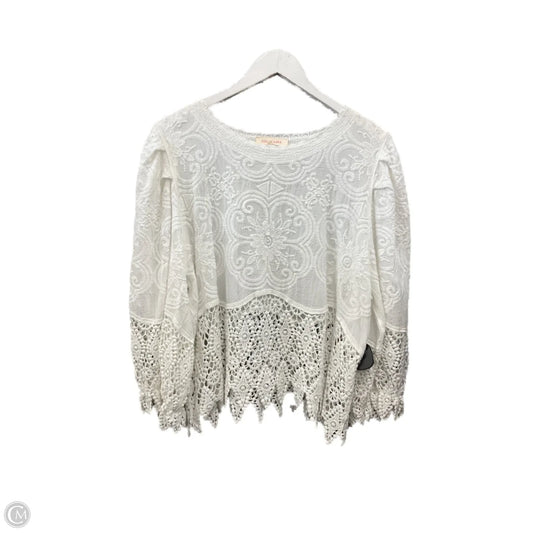 Top Long Sleeve By Solitaire In White, Size: L